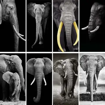 ArtSailing HD Printed Цельнокроеный африканский слон на холсте, акварельный принт с изображением слона для домашнего декора, плакаты и принты