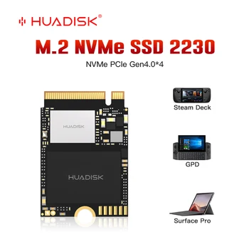 SSD HUADISK NVMe M2 1 ТБ Поддержка Steam Deck M.2 NVMe PCIe Gen 4x4 Диск NVMe SSD 2230 для мини-ПК Microsoft Surface Pro X Laptop 3