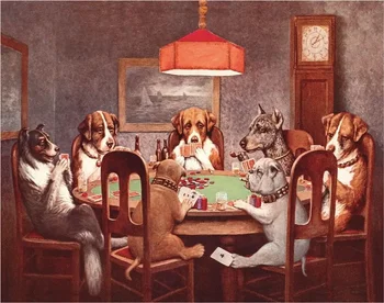 Жестяная вывеска Seven Dogs Playing Poker - Ностальгический Винтажный металлический декор стен - Сделано в США