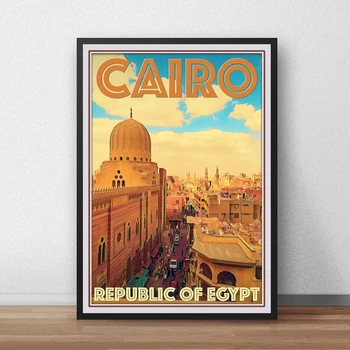 Каир, Республика Египет, Туристический Плакат в стиле Ретро, HD Для Печати, Холст, Художественная Печать, Домашний Декор, Настенная Живопись (Без Рамки)