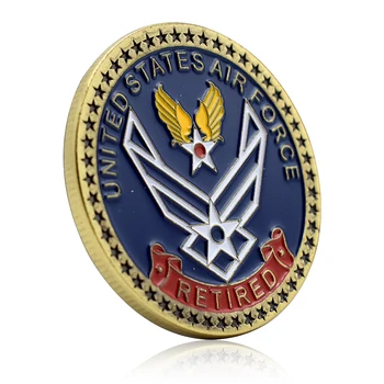 Монета в отставке ВВС Памятная монета Ретро медаль Сувенирные изделия из меди Предметы коллекционирования