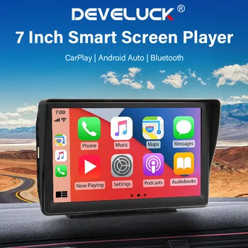 Универсальный автомобильный мультимедийный видеоплеер Develuck Wireless Carplay Android Auto с 7 дюймовым сенсорным экраном для Nissan Toyota Honda Ford VW