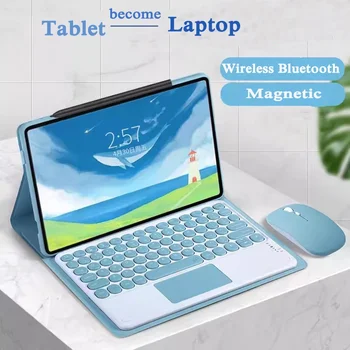 Чехол-клавиатура с Трекпадом для Lenovo Xiaoxin Pad 11 Дюймов 2024 для Lenovo Tab M11 11 2024 с Магнитной Подставкой и Чехлом из Искусственной Кожи